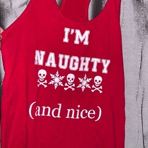 -Like new “Naughty” Xmas Tank Top Sz. L